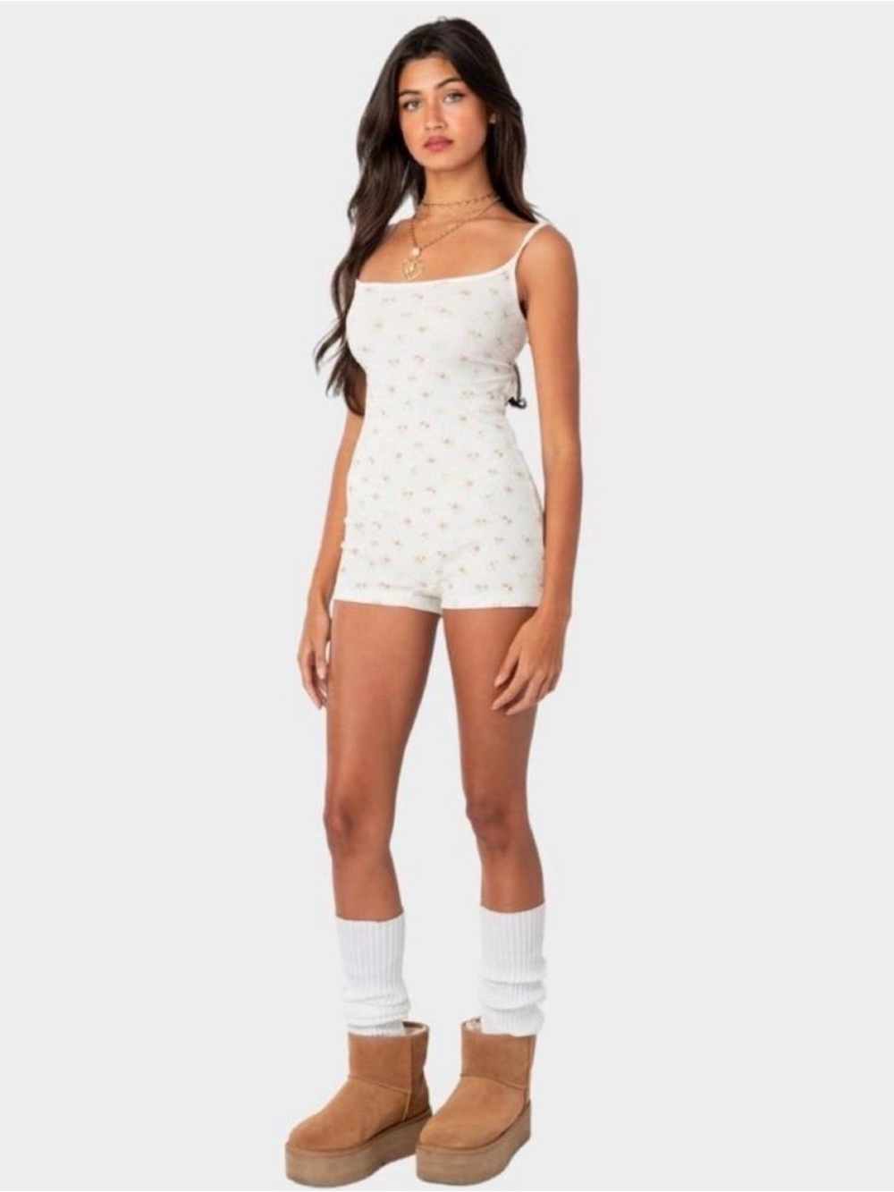 Edikted - Ditsy Open-Back Tie Floral Romper